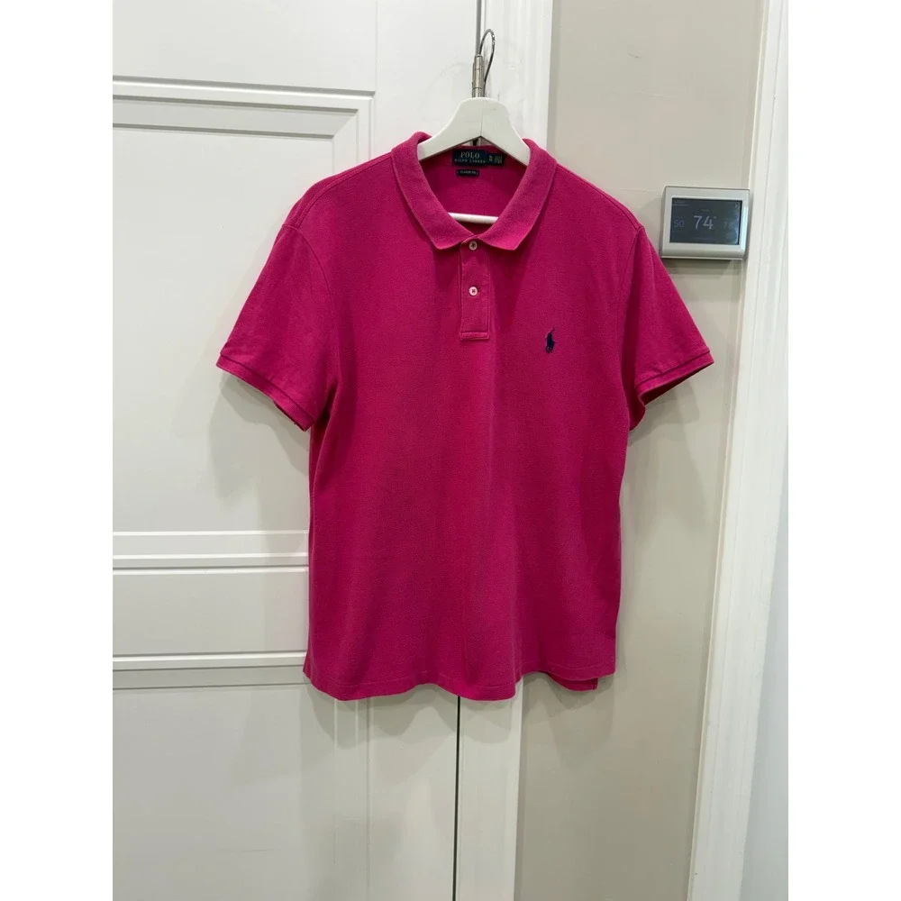 Polo Ralph Lauren Mens XL Classic Fit Pink Cotton Pique Short Sleeve Polo‎ Shirt